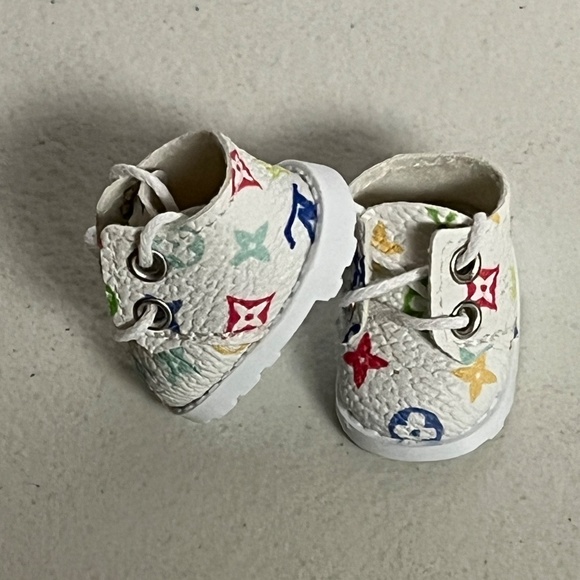 Labubu Designer Overalls Sneakers Bucket Hat 3 Piece Outfit Blue Suspenders Shoe - Picture 8 of 12